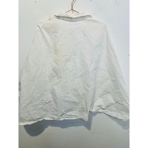MM6 MAISON Martin Margiela White 100% Cotton Button Up Cape Style Top size EU 42 - Picture 11 of 11